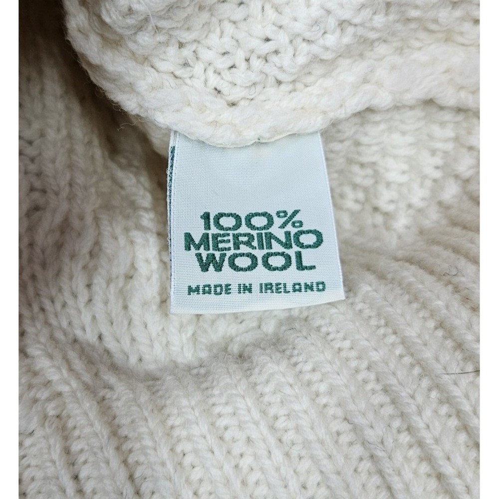 Blarney Woollen Mills Ireland 100% Merino Wool Fisherman Cardigan Sweater M NWT - Picture 6 of 9